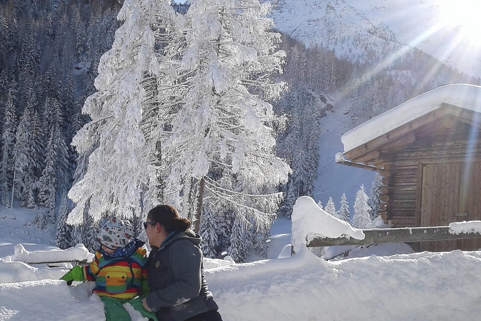 Magdalena con Ida nella neve